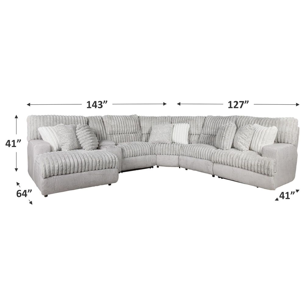 Catnapper 6-Piece Power Recliner Sectional in Moonstruck, , large