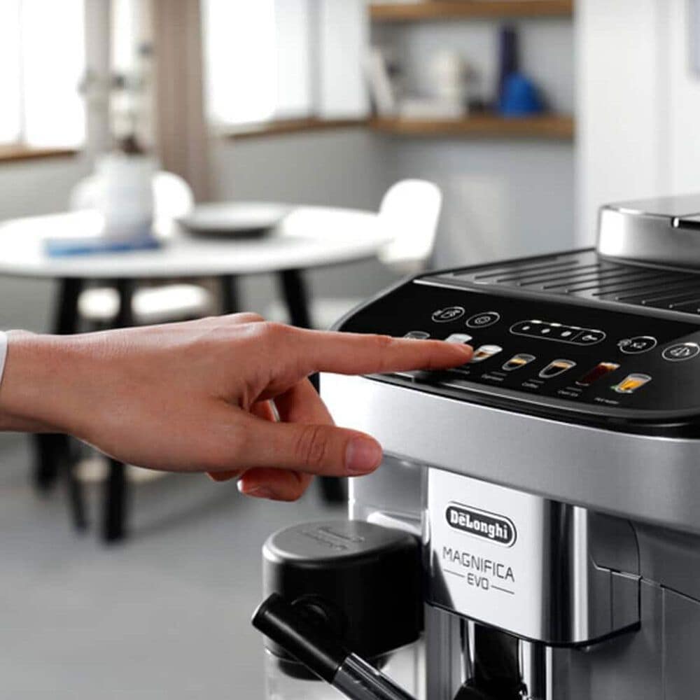 DeLonghi Magnifica Evo 61 Oz Espresso Machine with Frother in Silver Black, , large