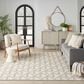 Nourison Aloha Floral 7"10" x 10"6" Ivory and Grey Indoor/Outdoor Area Rug, , large