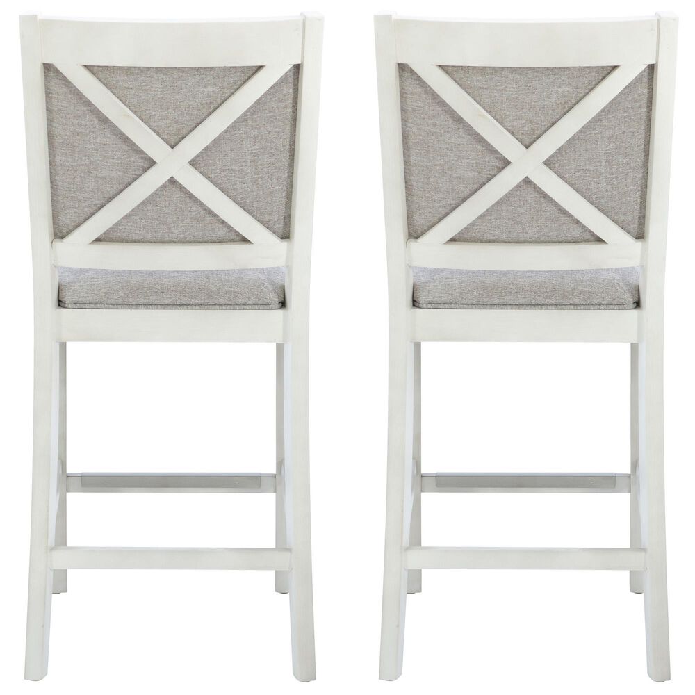 Linon Home Decor Mckoy Counter Stool in White (Set of 2), , large