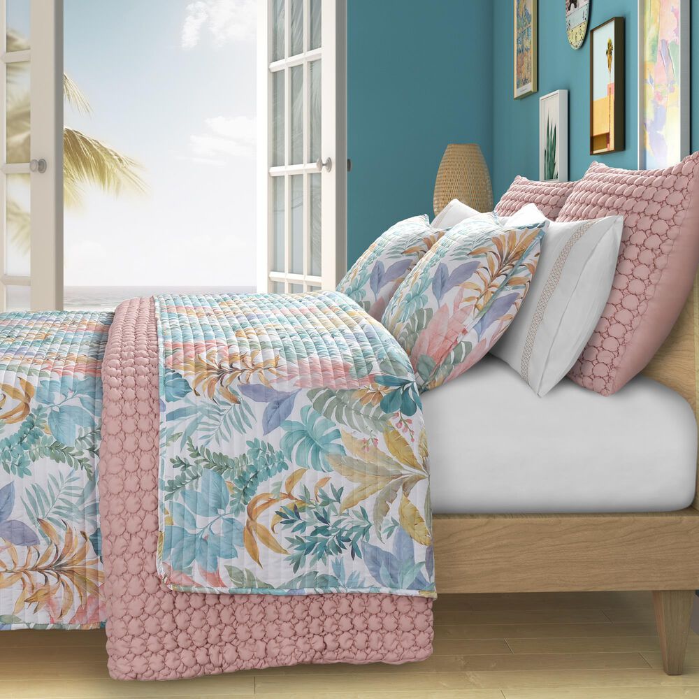 J. Queen New York Bahama 3-Piece Full/Queen Quilt Set in Aqua, , large
