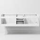 Lexora Home Geneva 60" Double Bathroom Vanity in Glossy White with 2 cm White Carrara Marble Top and Rectangular Sinks, , large