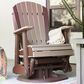 Amish Orchard 2" Adirondack Outdoor Swivel Glider Chair in Weatherwood and Chestnut, , large