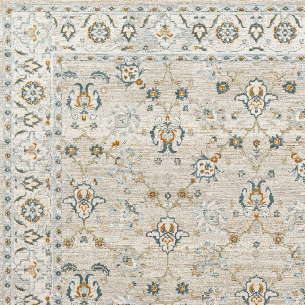 Surya Dresden Taupe, Off-White, Dusty Sage, Light Gray, Deep Teal, Olive and Mustard 2&#39; x 2&#39;11&quot; Area Rug, , large