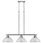 Golden Lighting Duncan 3-Light Pendant with White Shade in Chrome, , large