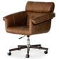 Four Hands Allston Desk Chair in Mocha Ash and Polished Aluminum, , large