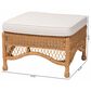 bali & pari Brooklyn Ottoman Stool with Light Honey Rattan in White, , large