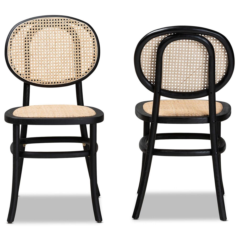 Baxton Studio Garold Side Chair in Beige and Black (Set of 2), , large