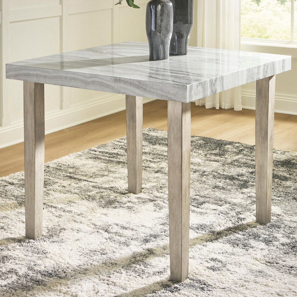 Ashley Larawyn Counter Height Table in Bisque, White and Gray - Table Only, , large