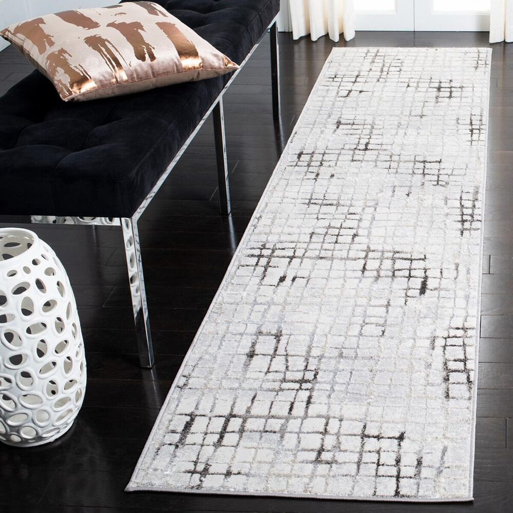 Safavieh Orchard Geometric 2&#39;2&quot; x 9&#39; Grey and Light Grey Runner, , large