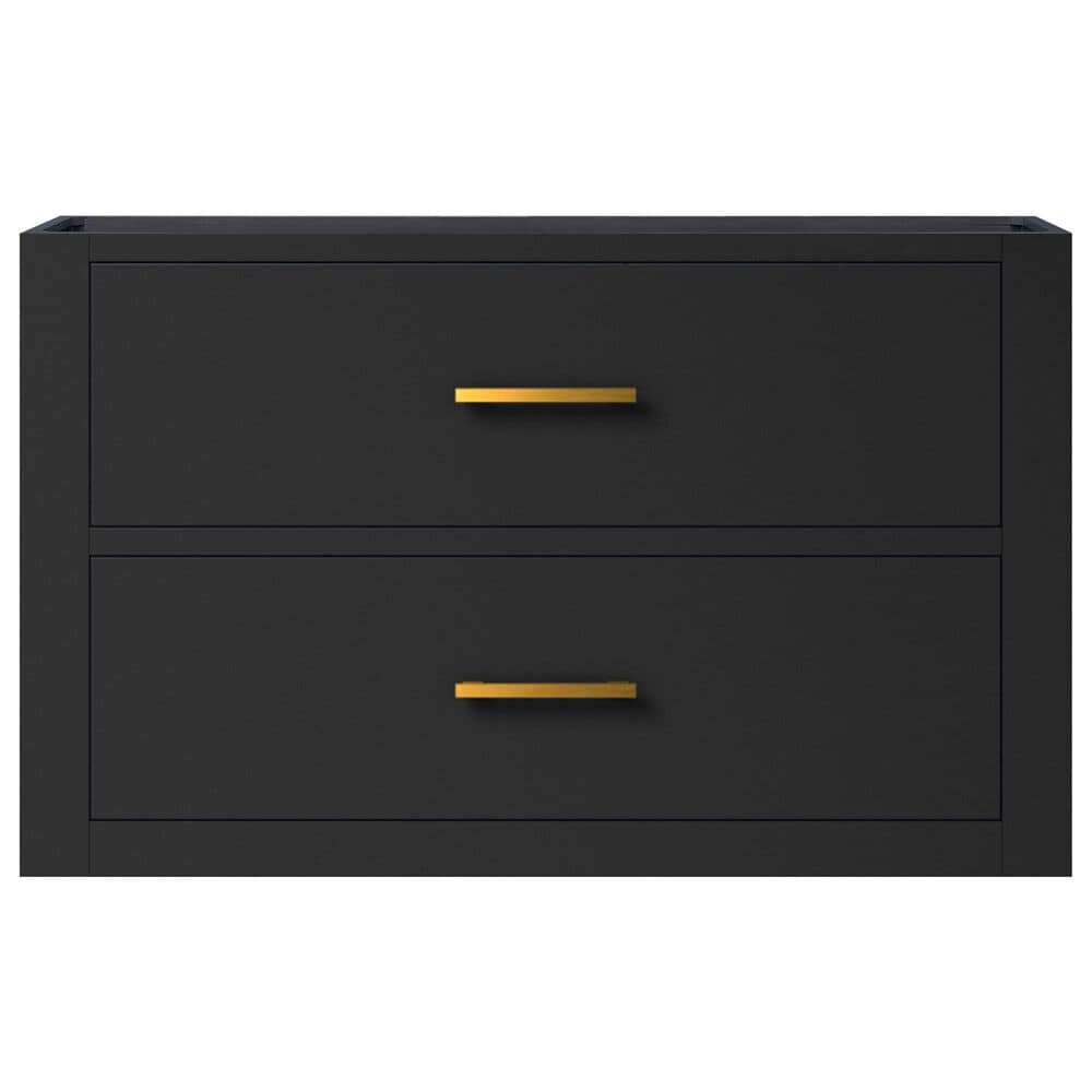 Lexora Home Castor 30&quot; Single Bathroom Vanity in Black with 2 cm White Quartz Top and Rectangular Sink, , large