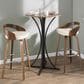 LumiSource Grotto 30" Bar Stool with Cream Upholstery in Walnut Wood and Chrome (Set of 2), , large