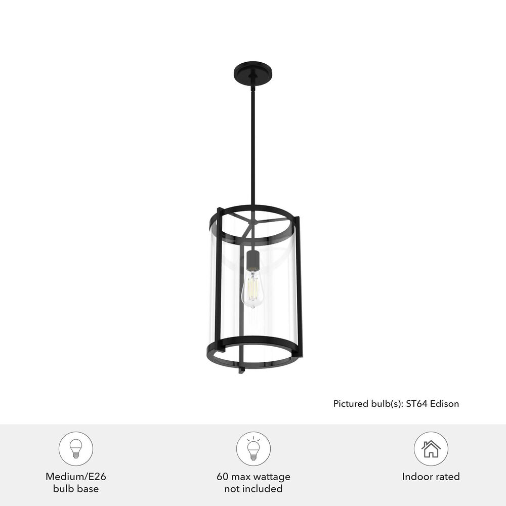 Hunter Astwood 1-Light Pendant in Matte Black, , large