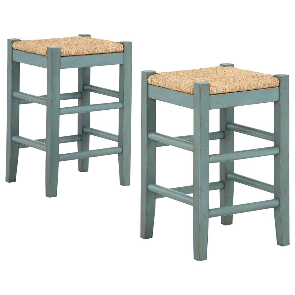 Ashley Mirimyn Counter Stool Set of 2 in Teal, , large