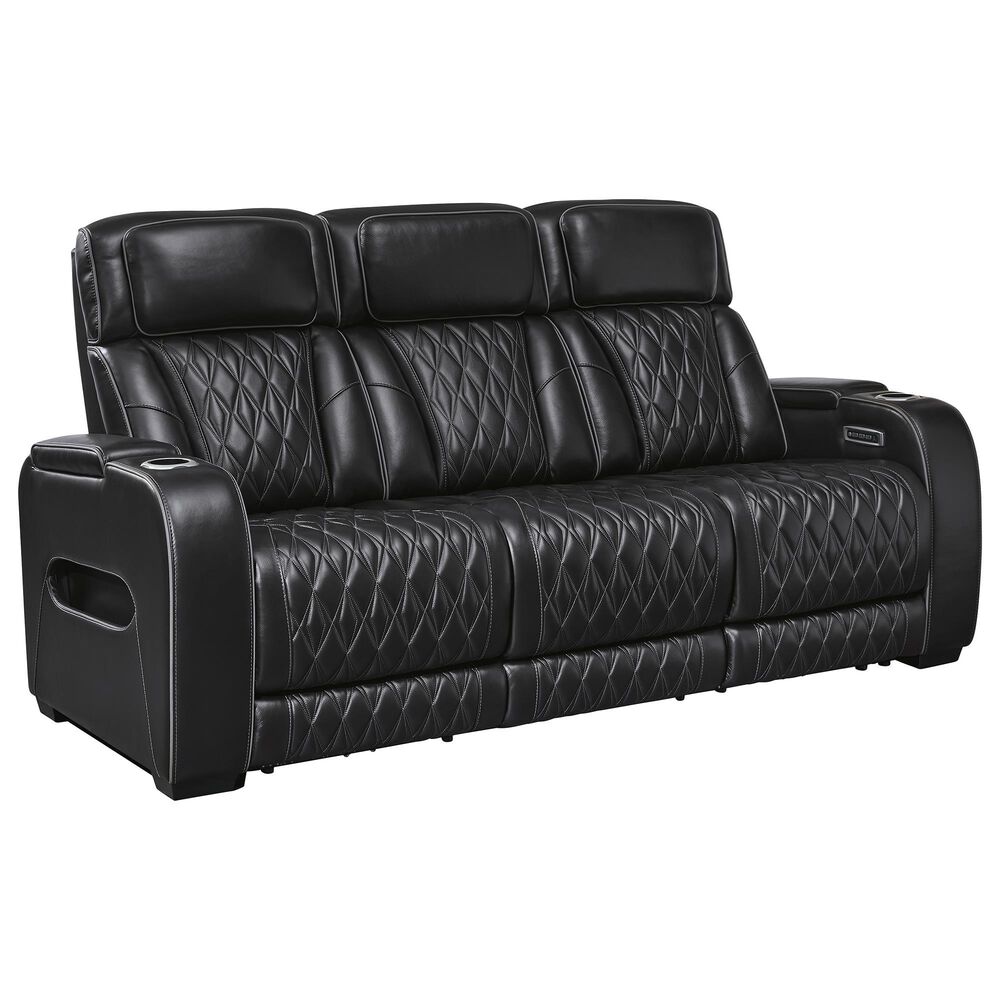 Ashley Boyington Power Reclining Sofa in Black, , large