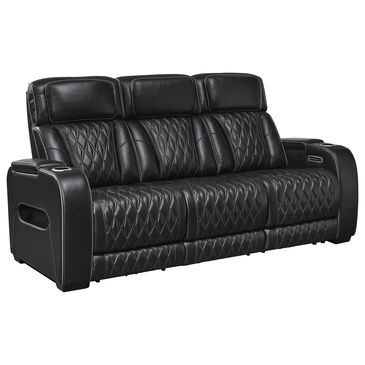 Ashley Boyington Power Reclining Sofa in Black, , large