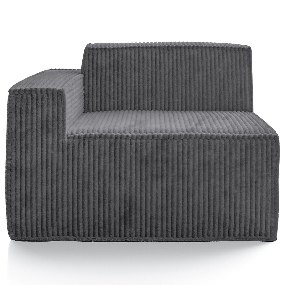 Furniture of America Facil 3-Piece Modular Track Arm Sofa in Dark Gray, , large