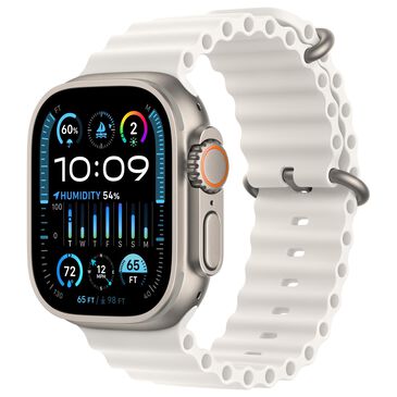 Apple Watch Ultra 2 GPS + Cellular, 49mm Titanium Case with White Ocean Band, , large