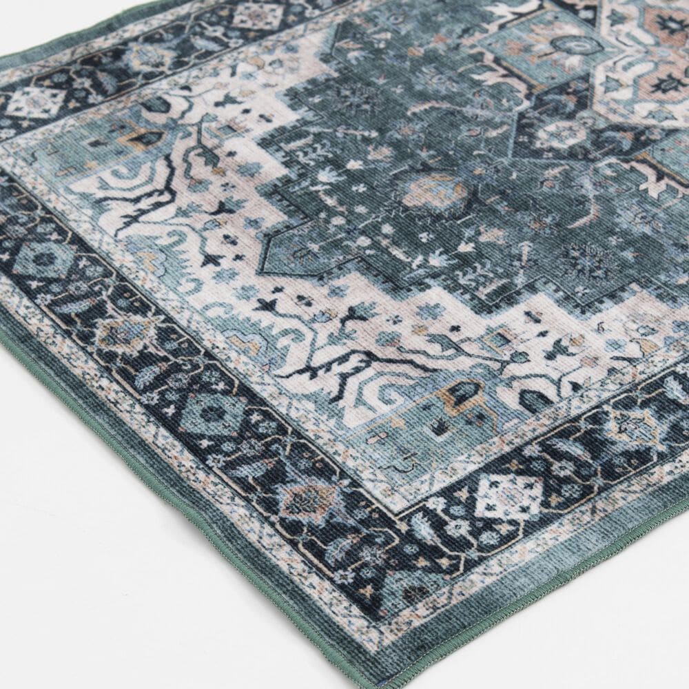 Central Oriental Rugease Velveteen Chantal Green and Ivory 7&#39;6&quot; x 9&#39;6&quot; Area Rug, , large