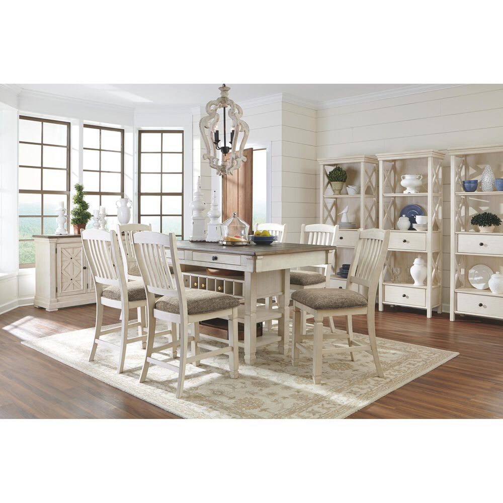 Signature Design by Ashley Bolanburg Upholstered Counter Stool in Antique White, , large