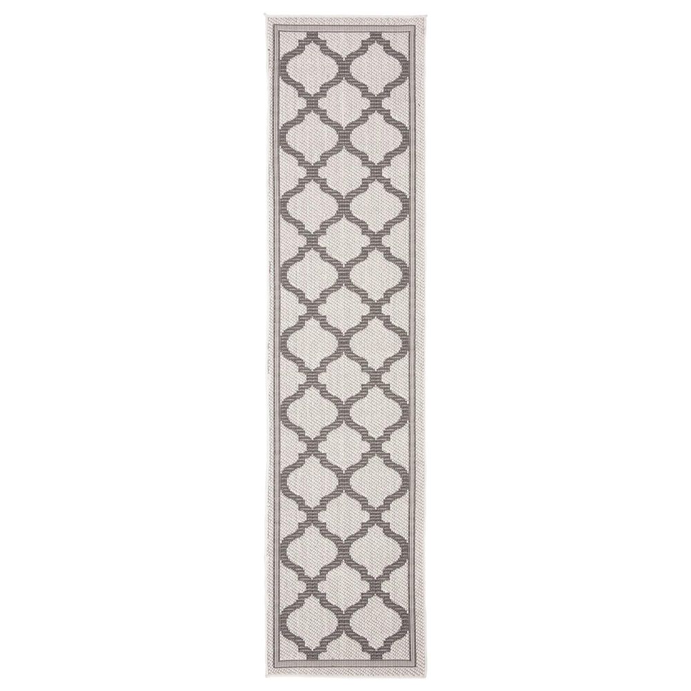 Safavieh Bermuda 2" x 8" Ivory and Grey Indoor/Outdoor Area Performance Rug, , large