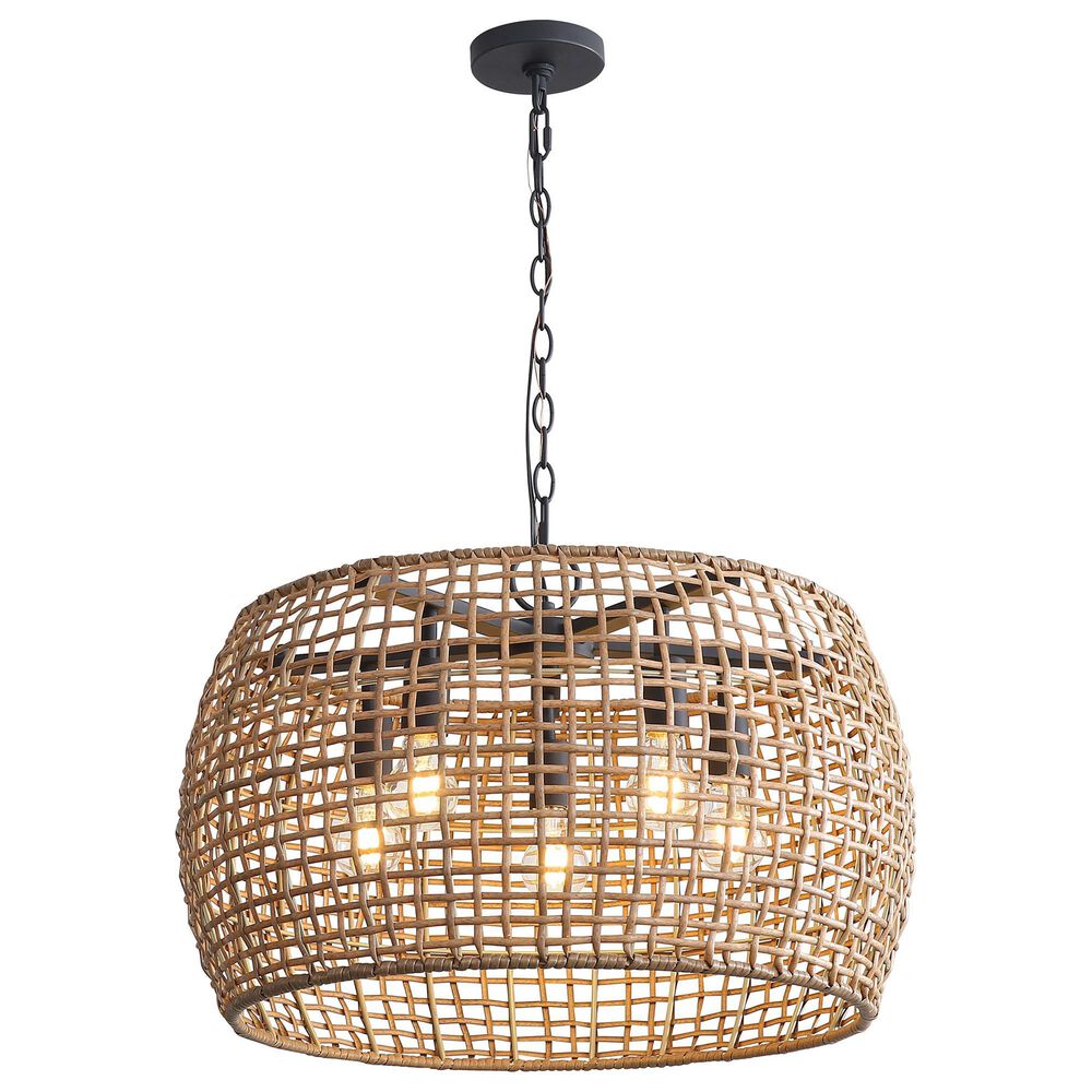 Golden Lighting Weavelight 5-Light Pendant in Natural Black, , large