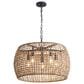 Golden Lighting Weavelight 5-Light Pendant in Natural Black, , large