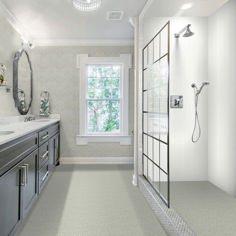 Dal-Tile Mesmerist Trance 3" x 3" Arabesque on 11" x 12" Glossy Ceramic Mosaic Sheet, , large