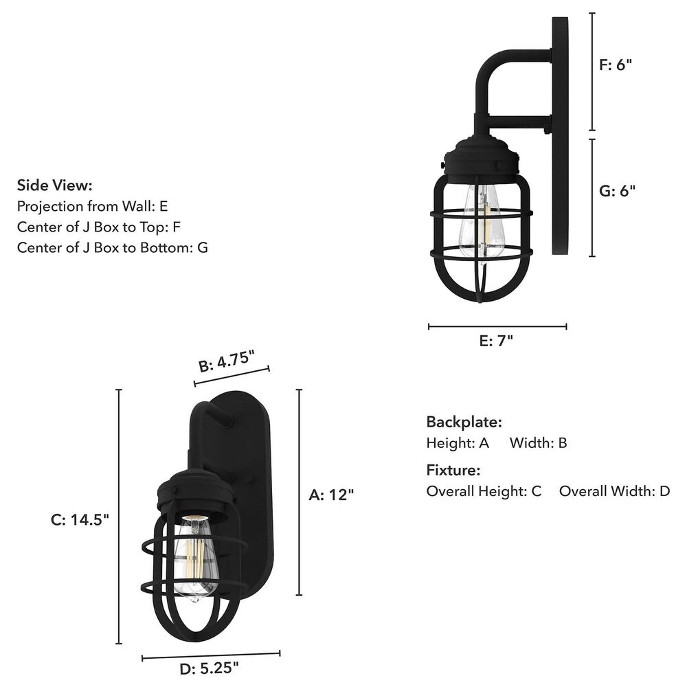 Hunter Starklake 1-Light Wall Sconce in Natural Iron, , large