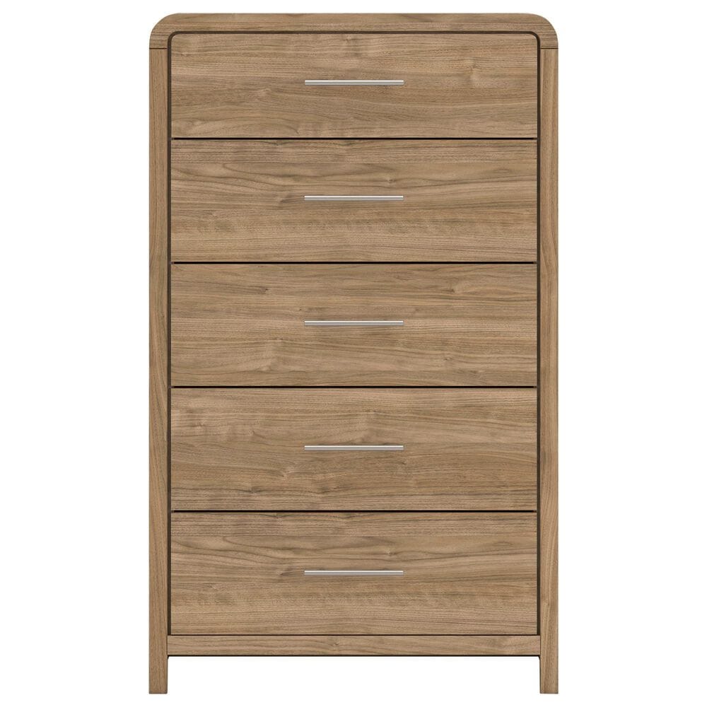 Ashley Gramburg 5-Drawer Chest in Warm Natural Brown, , large