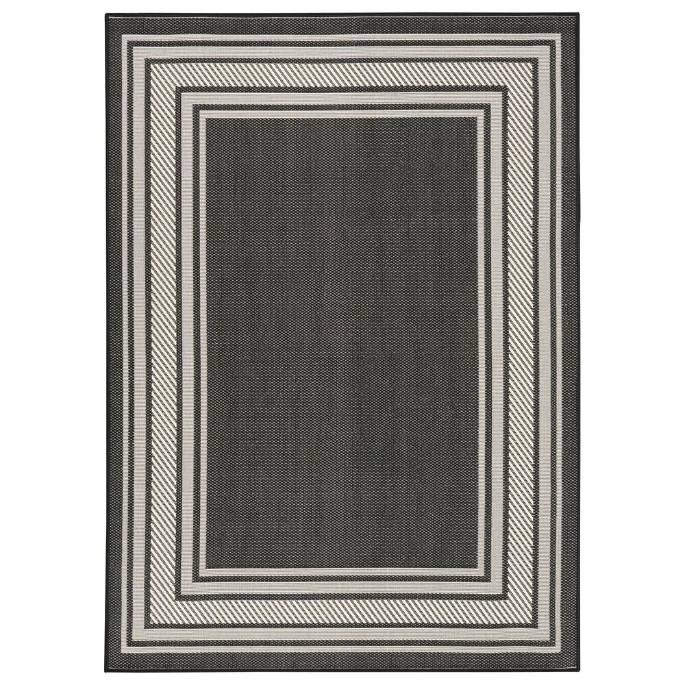 Nourison Horizon HOZ03 Black 6&#39; x 9&#39; Indoor/Outdoor Area Rug, , large