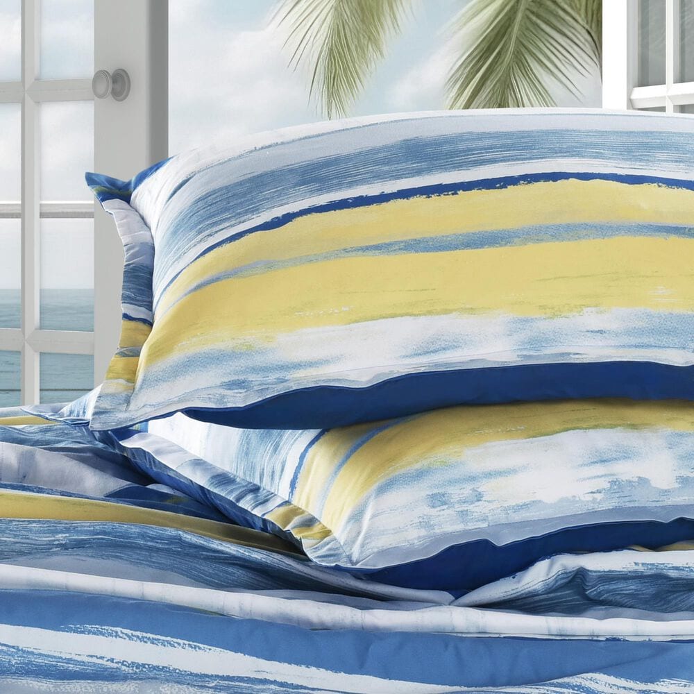 J. Queen New York Seashore 3-Piece King/California King Comforter Set in Blue, White and Yellow, , large