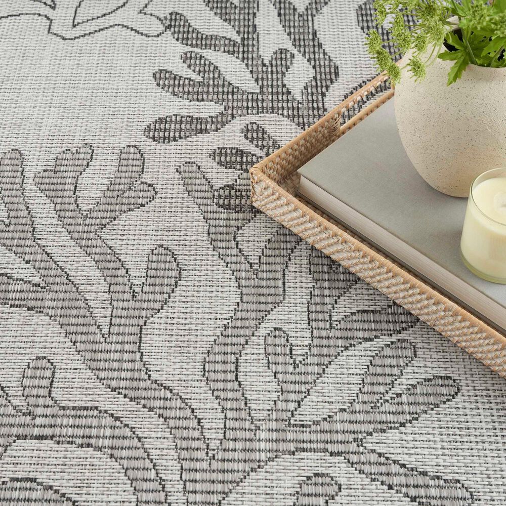 Nourison Garden Oasis Nautical Grey 3&#39; x 5&#39; Indoor/Outdoor Area Rug, , large