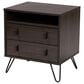 Baxton Studio Glover 2-Drawer Nightstand in Dark Brown and Black, , large