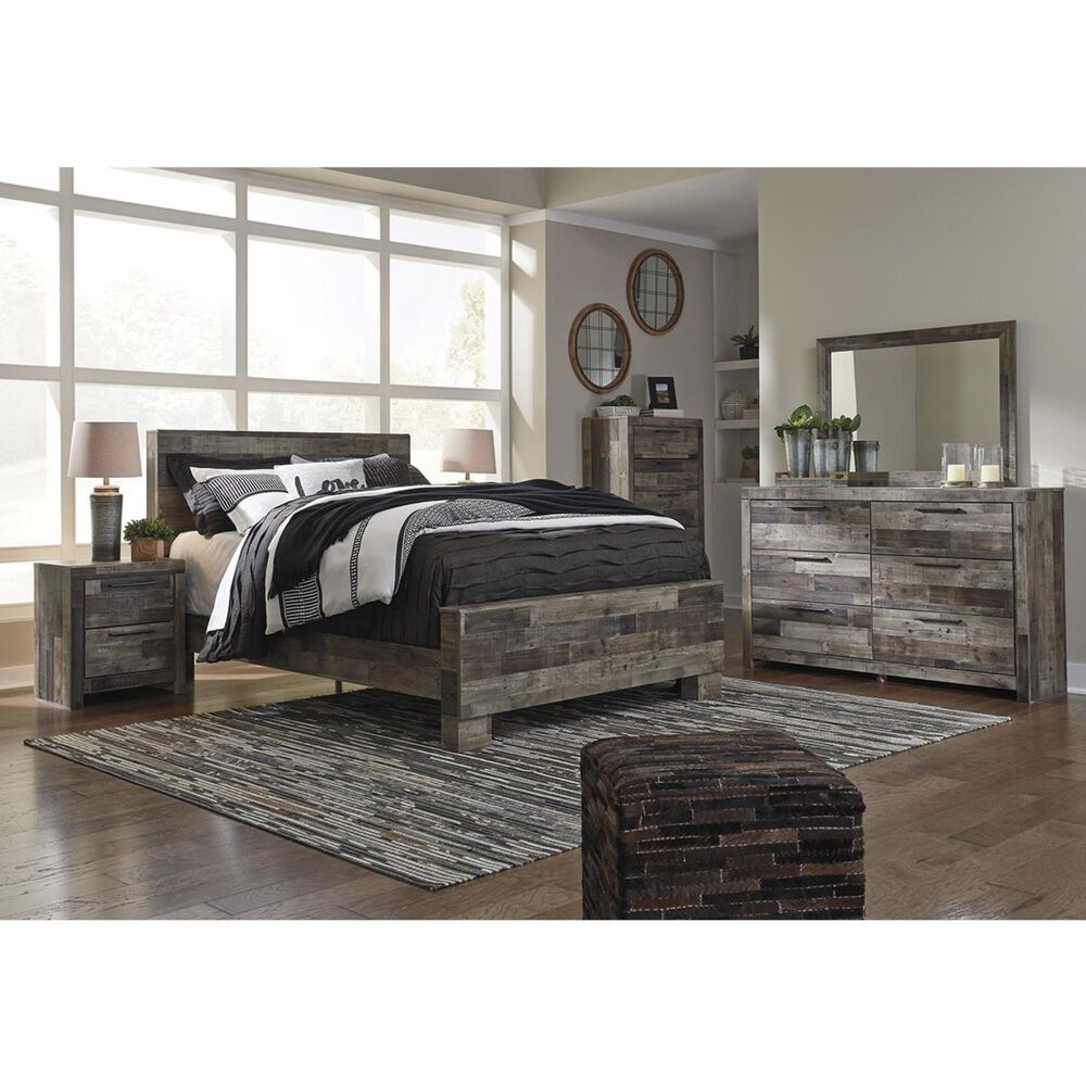 Signature Design by Ashley Derekson 6 Drawer Dresser in Walnut and Gray, , large
