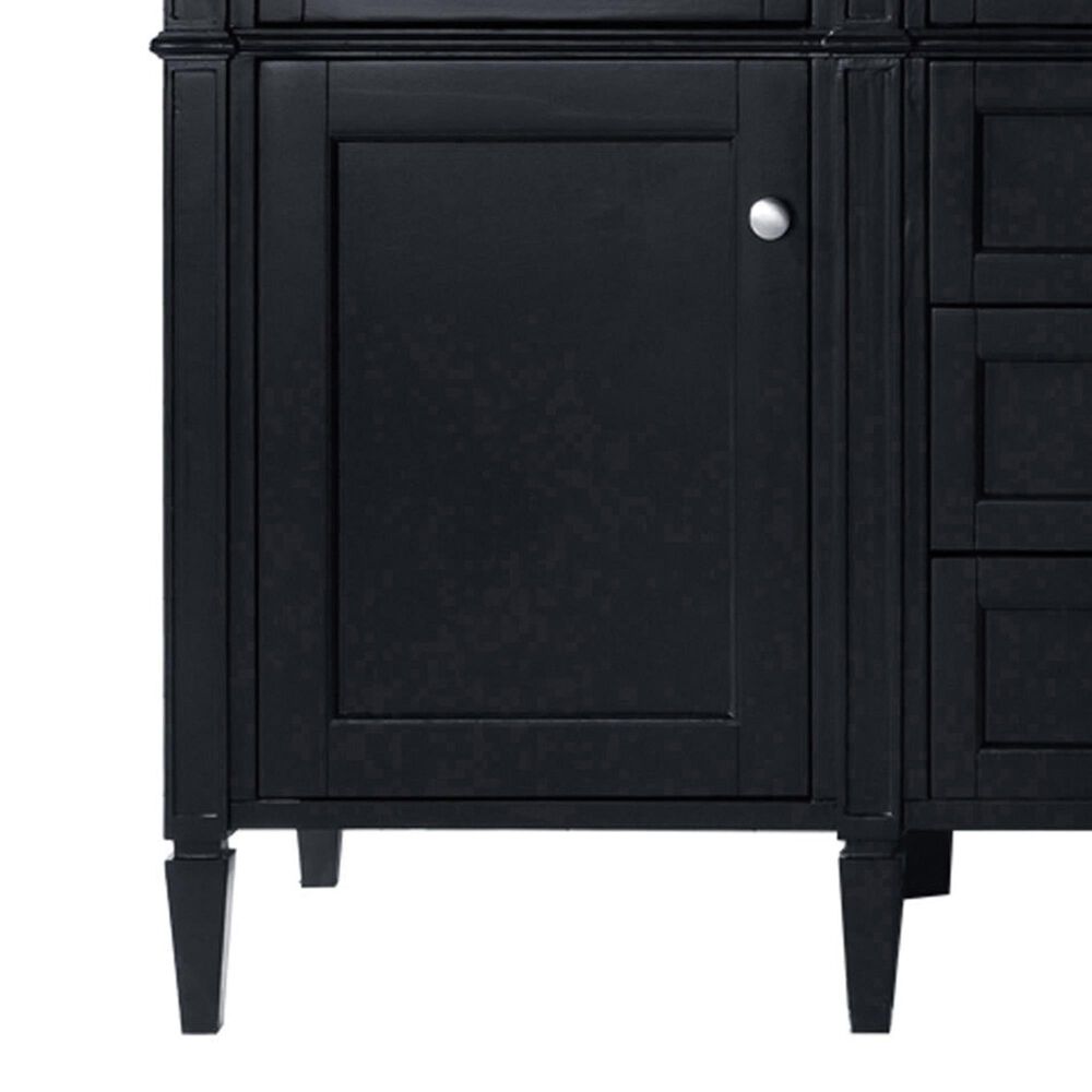 James Martin Vanities Brittany 60&quot; Double Bathroom Vanity in Black Onyx with 3 cm White Zeus Quartz Top and Rectangular Sinks, , large