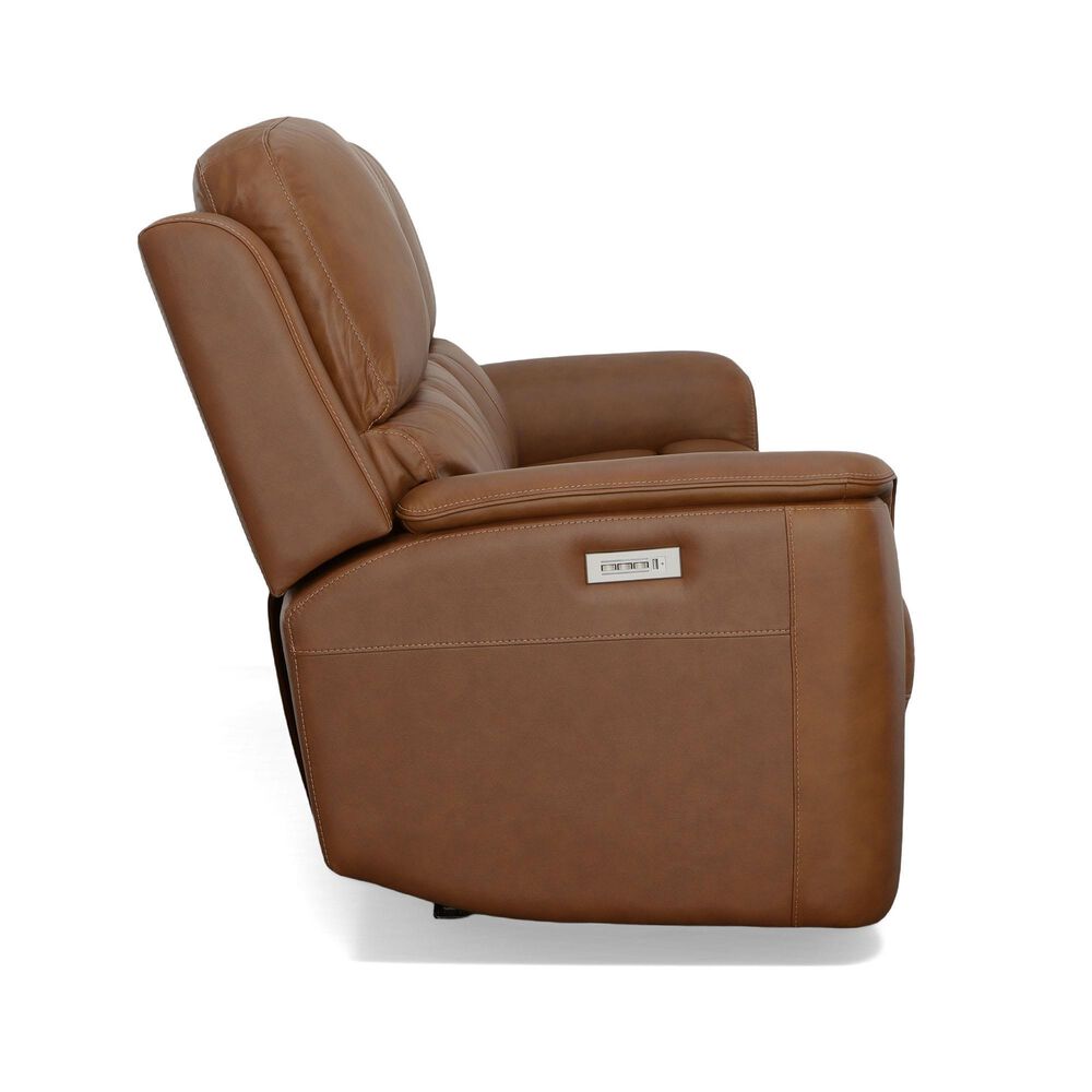 Flexsteel Henry Power Reclining Sofa with Headrests and Lumbar in Caramel, , large