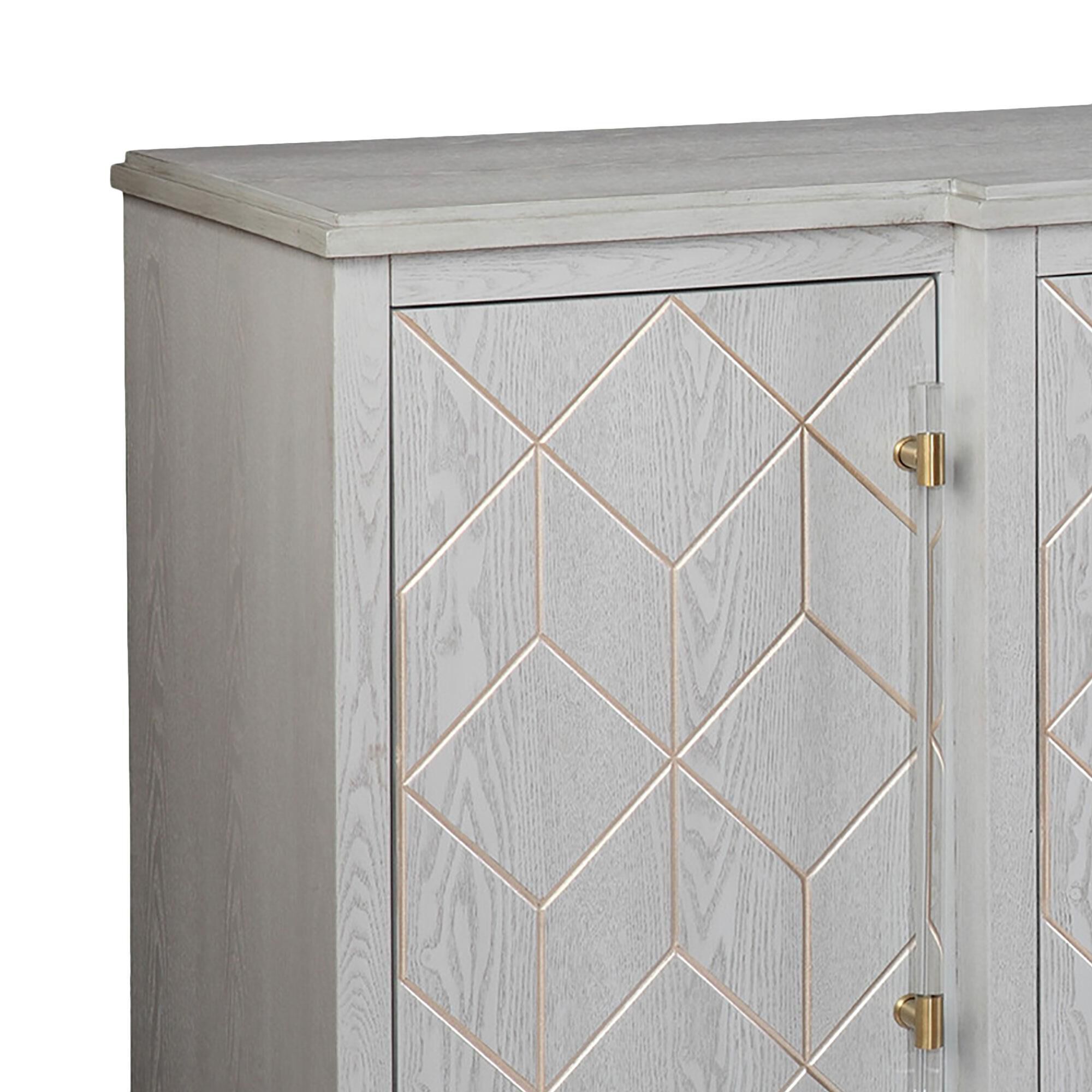 Bassett Mirror Company Perrine 4-Door Server in Soft Graphite and Gold