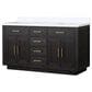 Lexora Home Abbey 60" Double Bathroom Vanity in Black Oak with 2 cm White Cultured Marble Top and Rectangular Sinks, , large