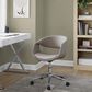 LumiSource Curvo Swivel Task Chair with Light Grey Faux Leather Cushion in Chrome, , large