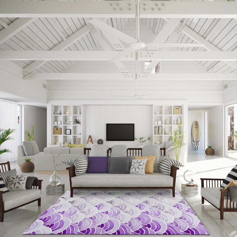 Dalyn Rug Company Seabreeze Geometric 6&#39; x 9&#39; Violet Area Rug, , large