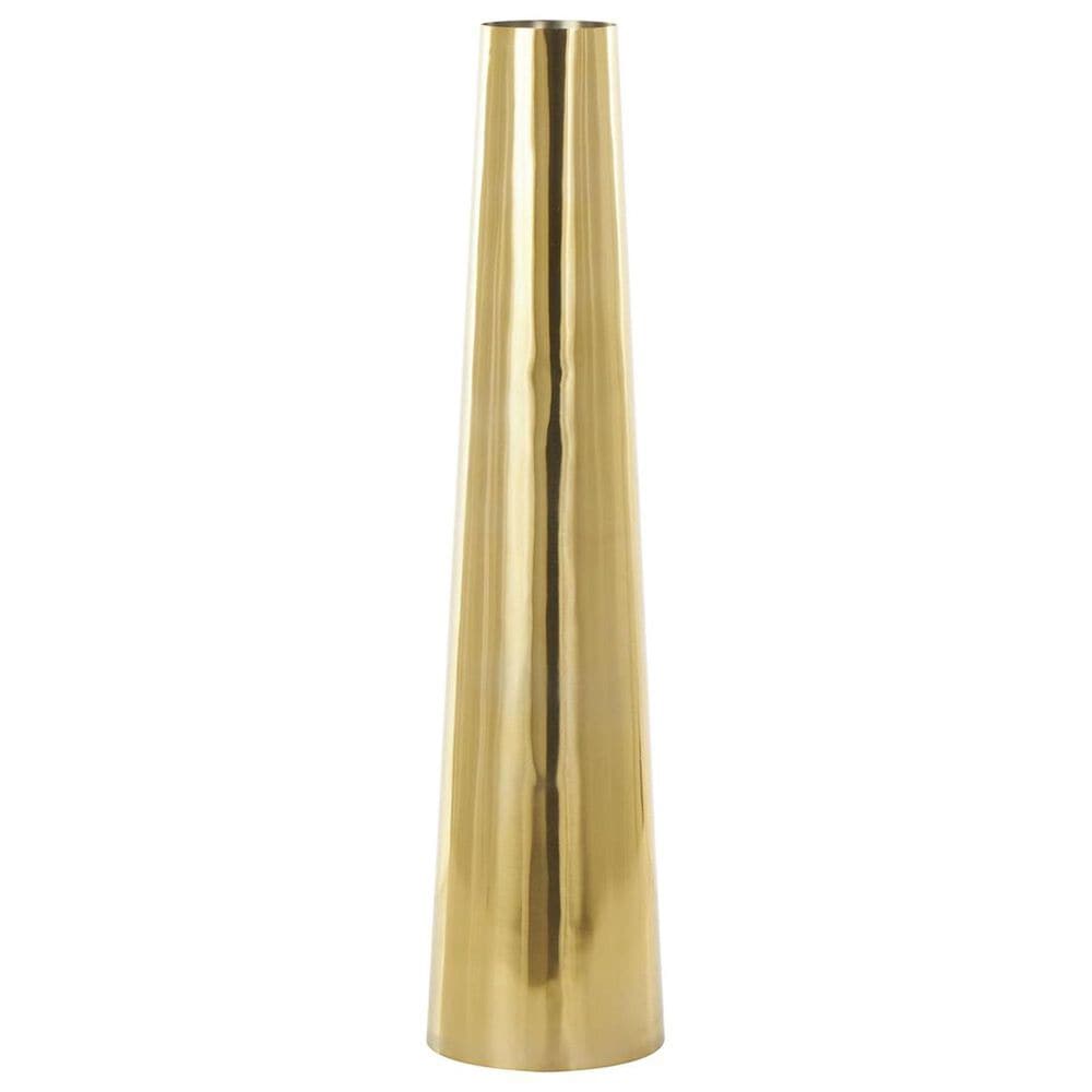 Maple and Jade Minimalistic Tall Floor Cone Decorative Vase in Shiny Gold, , large