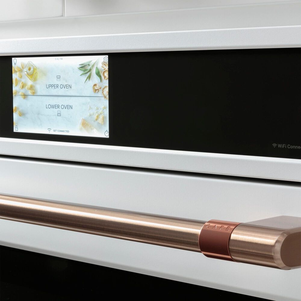 Cafe 2-Piece Kitchen Package with Matte White 30" Smart Built-In Convection Single Wall Oven and Stainless Steel 36" Gas Cooktop, , large