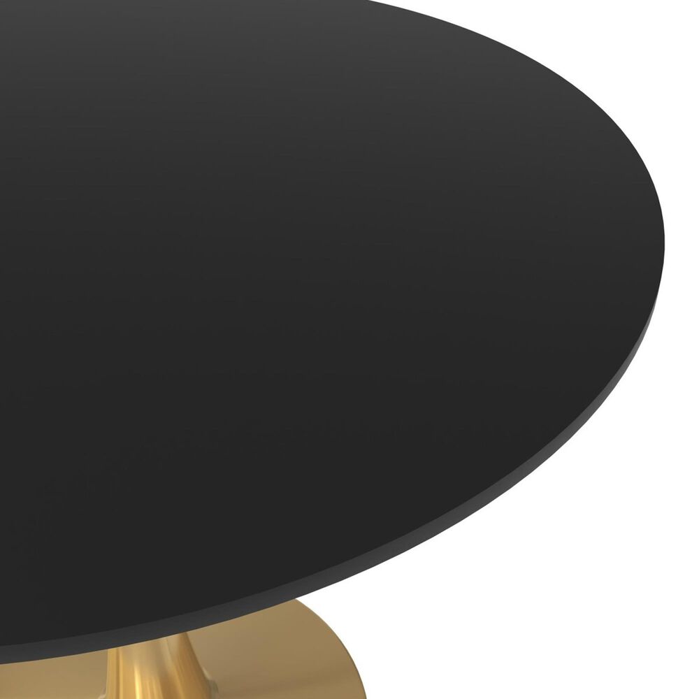 Leisuremod Leisuremod Bristol 35 round dining table Gold Base With Black Top, , large