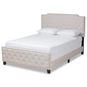 Baxton Studio Marion King Panel Bed with Beige Upholstered in Black, , large