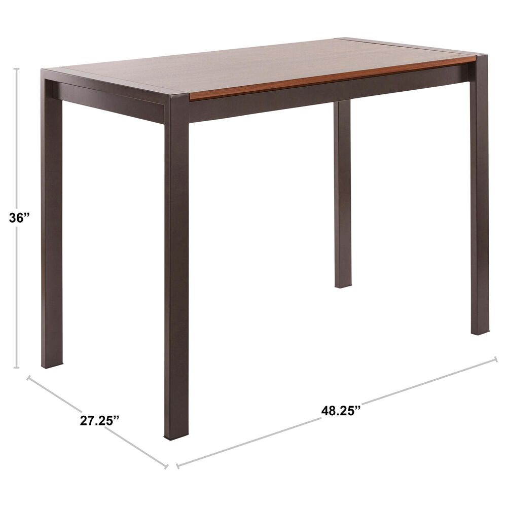 Lumisource Fuji Counter Table in Walnut/Stainless Steel, , large