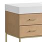 37B Mauri 60" Single Bathroom Vanity with Metal Base in Warm Oak and White Composite Stone Top, , large
