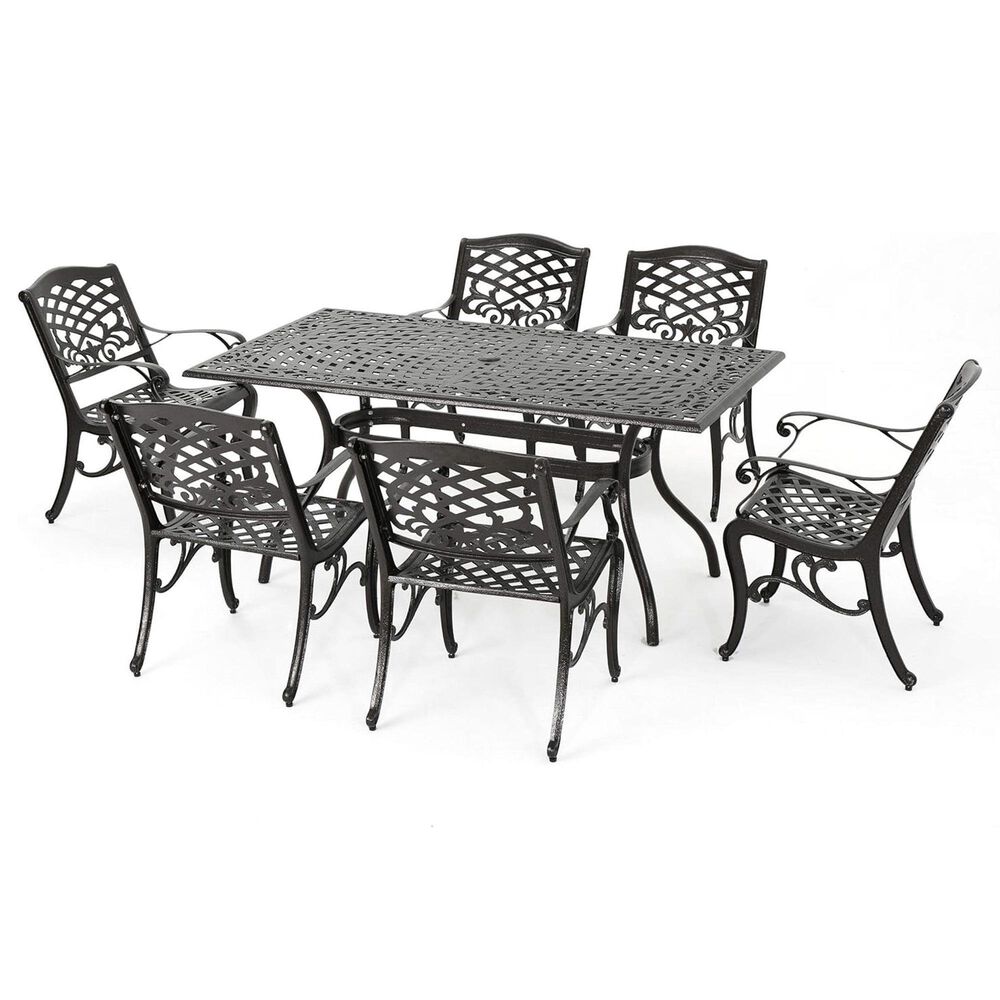 Hearth and Haven Ravenna 7-Piece Outdoor Dining Set in Bronze, , large
