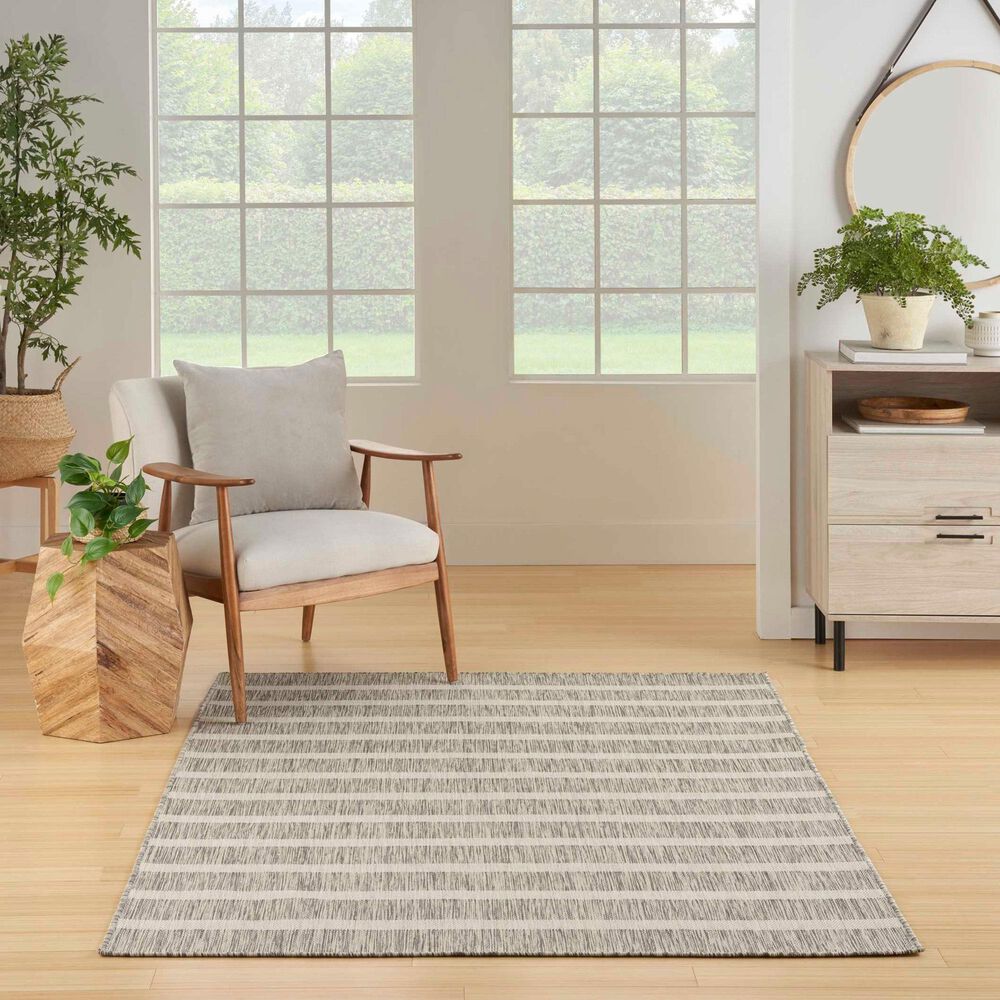 Nourison Positano POS03 Grey and Ivory 9&#39; x 12&#39; Indoor/Outdoor Area Rug, , large