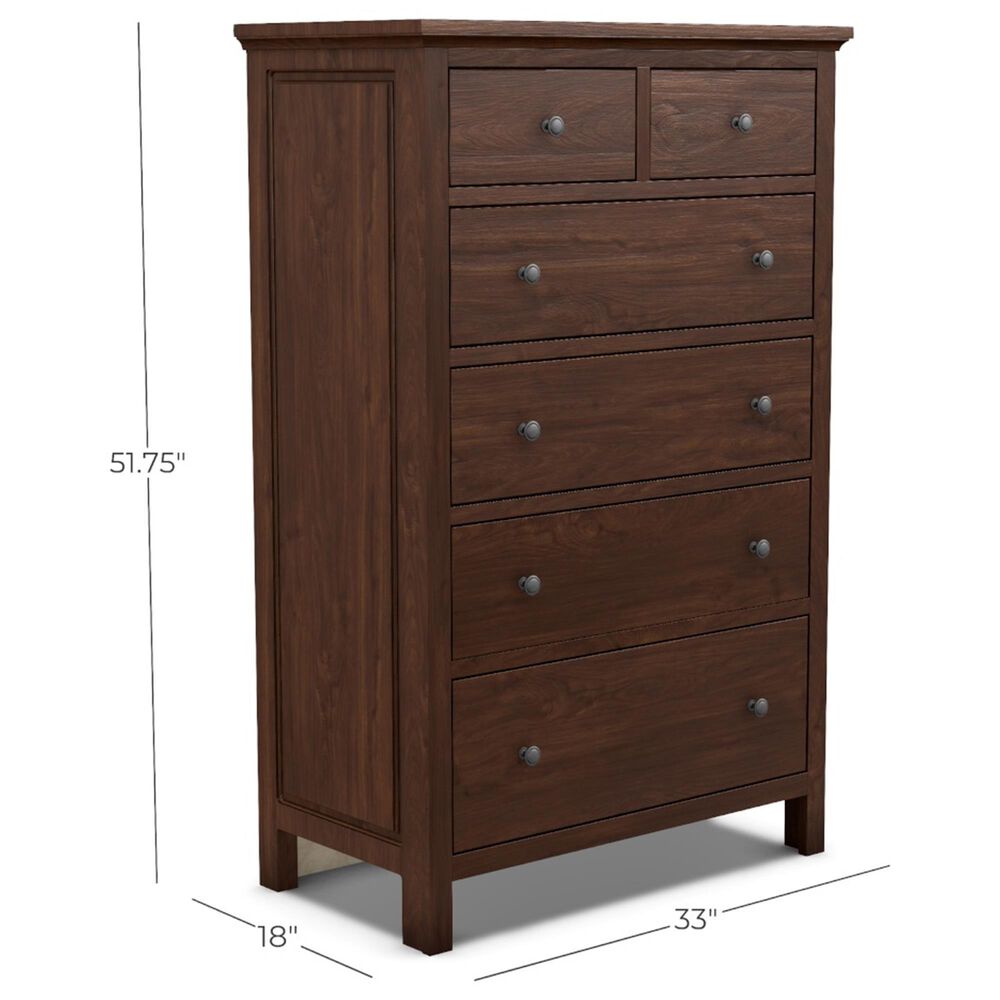 Archbold Furniture Heritage 6 Drawer Chest in Brown Mahogany, , large